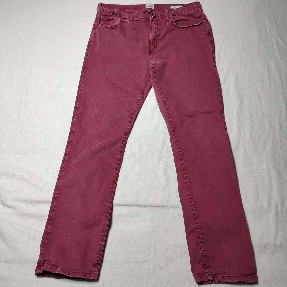 Flint and Tinder Mens 365 Pants 34x32 Maroon Cotton Spandex Slim Fit Chino 4551